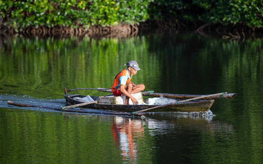 Fisherman in boat