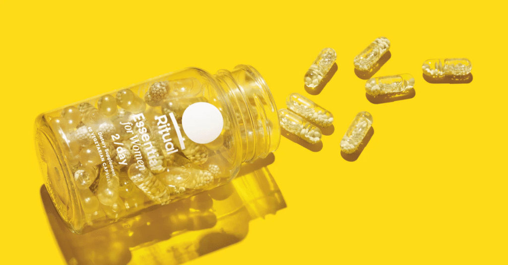 Ritual supplement pills in container